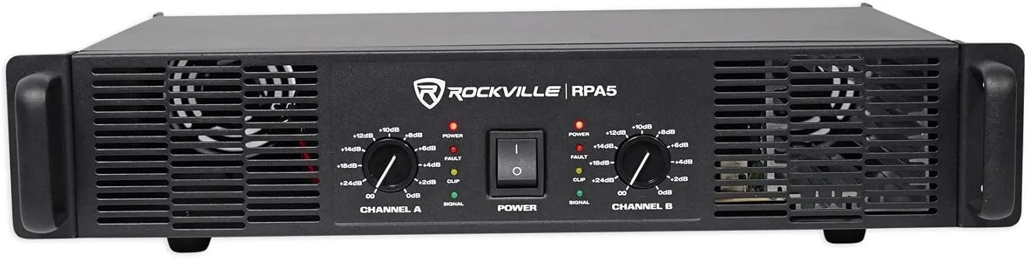 Rockville RPA5 1000W Peak / 400W RMS 2-Channel Power Amplifier, Rack Mountable - Perfect for Live Sound, Pro Audio, DJs