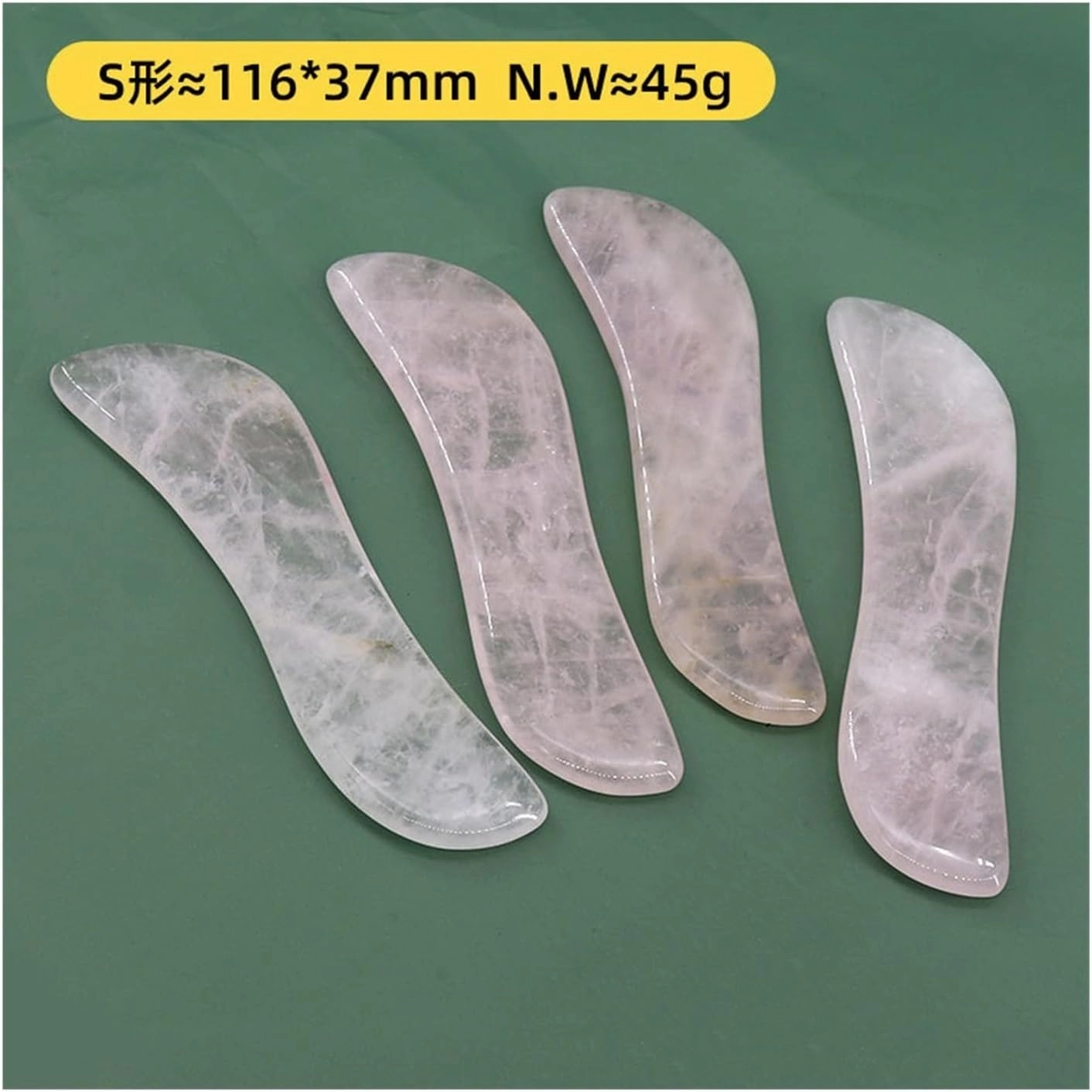 Rose Quartz Powder Crystal Jade Roller Massage Spa Pink Face Gua Sha Natural Stone Guasha Beauty Tool Lift Up(Style u)