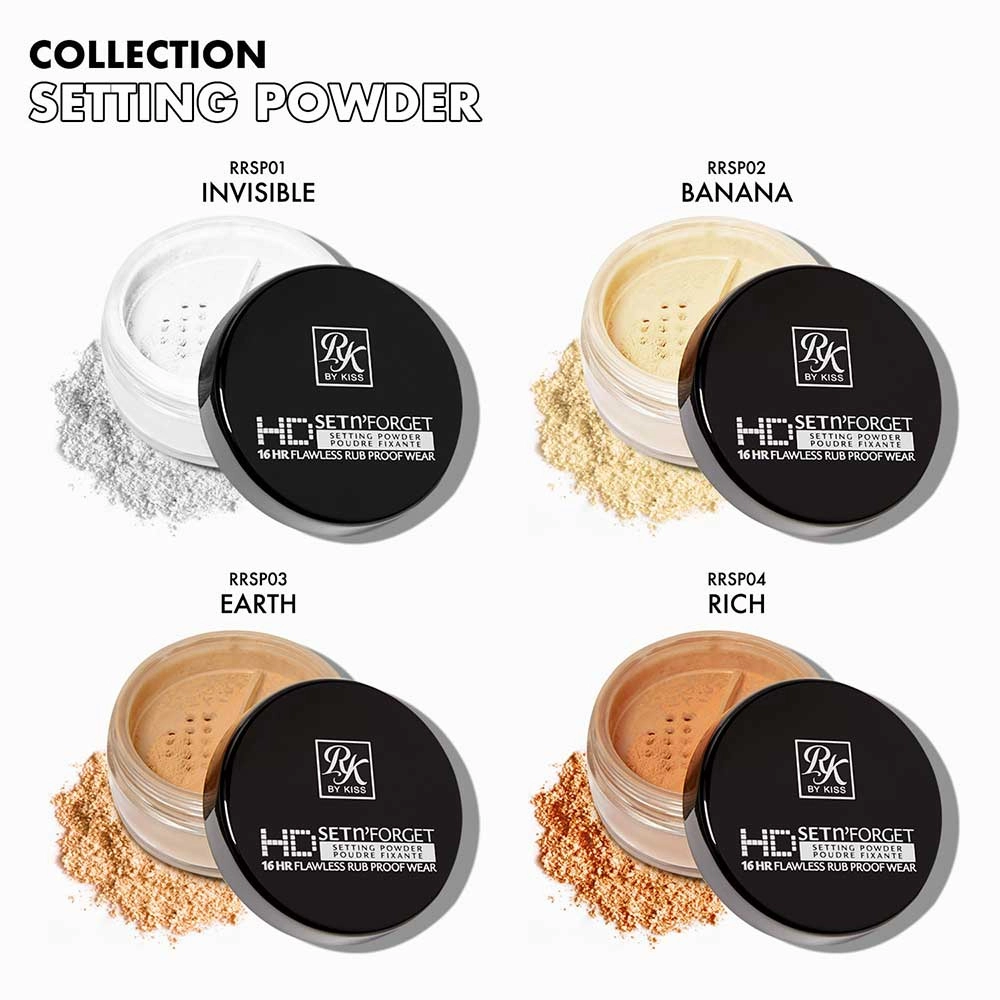 Ruby Kisses HD Set & Forget Setting Powder – Smooth, Matte Finish | Oil Control & Long-Lasting Hold | 4 Shades