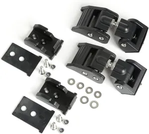 Rugged Ridge Hood Catch Kit for Jeep Wrangler/Gladiator | Aluminum, Black | 11210.21 | Fits 2018-2025 Jeep Wrangler JL; 2020-2025 Jeep Gladiator JT