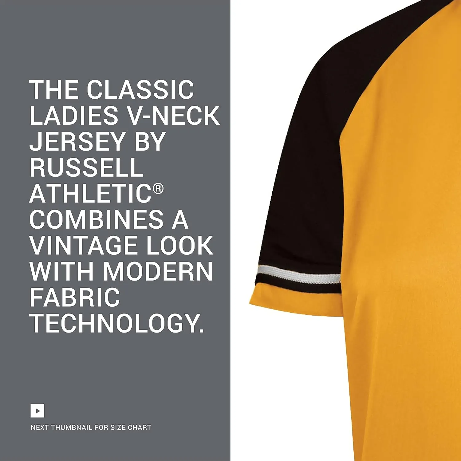 Russell Athletic Women's V-Neck Softball Jersey-Short Sleeve Moisture-Wicking Tee-Classic Athletic Wear