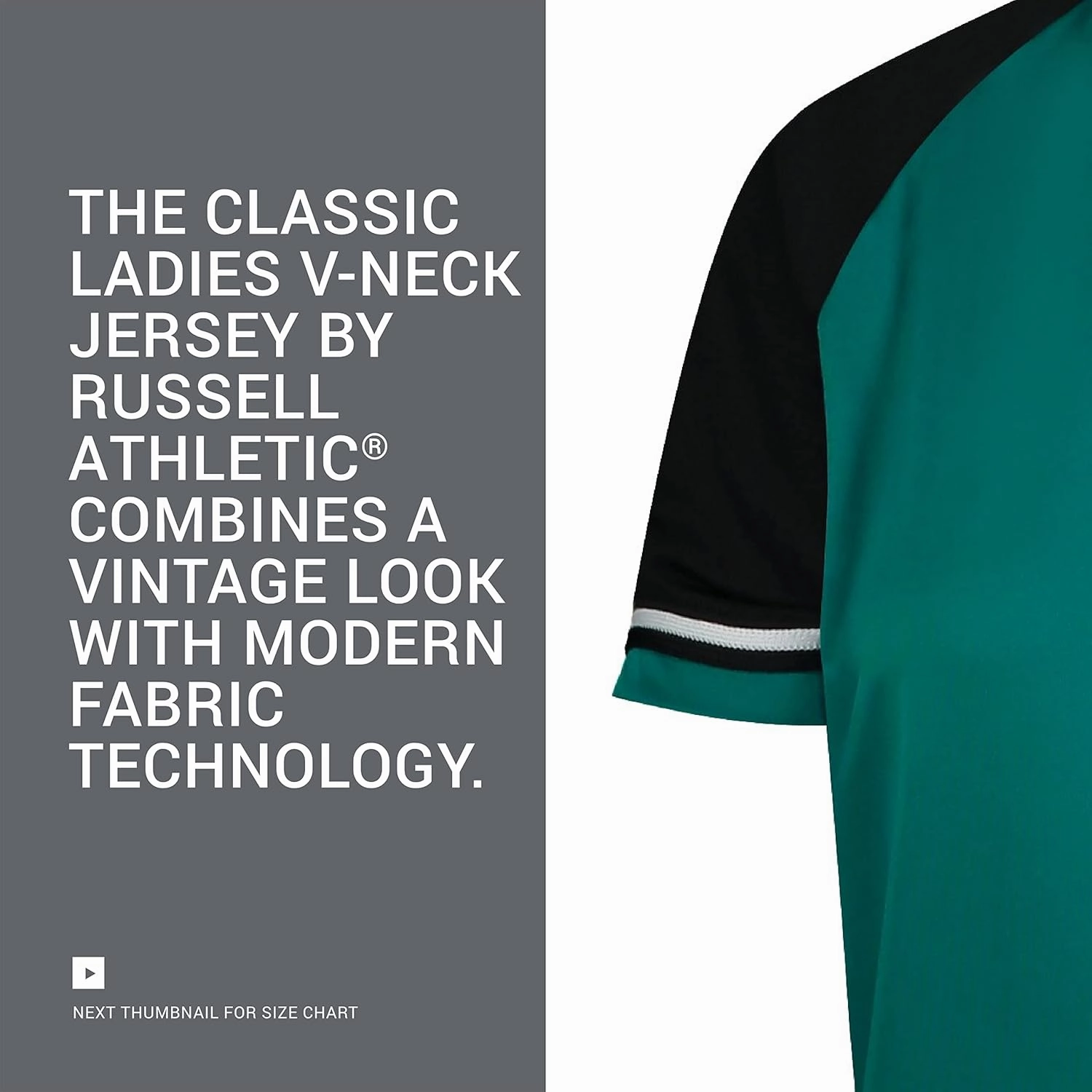 Russell Athletic Women's V-Neck Softball Jersey-Short Sleeve Moisture-Wicking Tee-Classic Athletic Wear