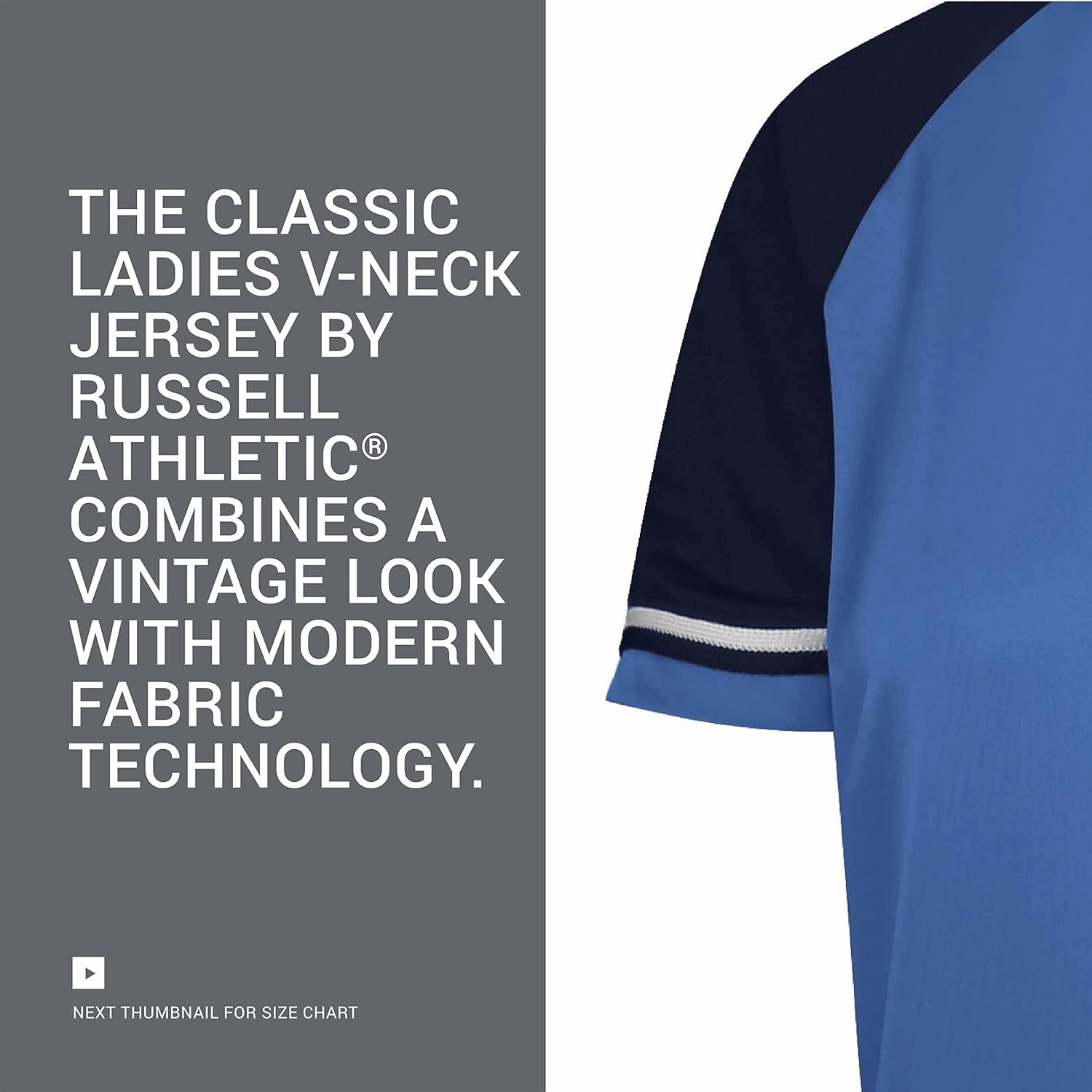 Russell Athletic Women's V-Neck Softball Jersey-Short Sleeve Moisture-Wicking Tee-Classic Athletic Wear