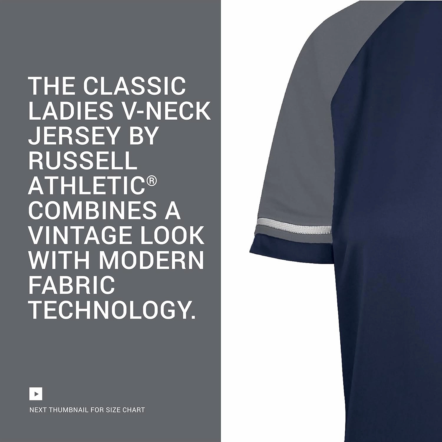 Russell Athletic Women's V-Neck Softball Jersey-Short Sleeve Moisture-Wicking Tee-Classic Athletic Wear