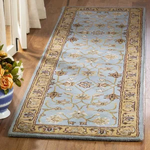 SAFAVIEH Heritage Collection Runner Rug - 2'3" x 14', Blue & Gold, Handmade Traditional Oriental Wool, Ideal for High Traffic Areas in Living Room, Bedroom (HG958A)