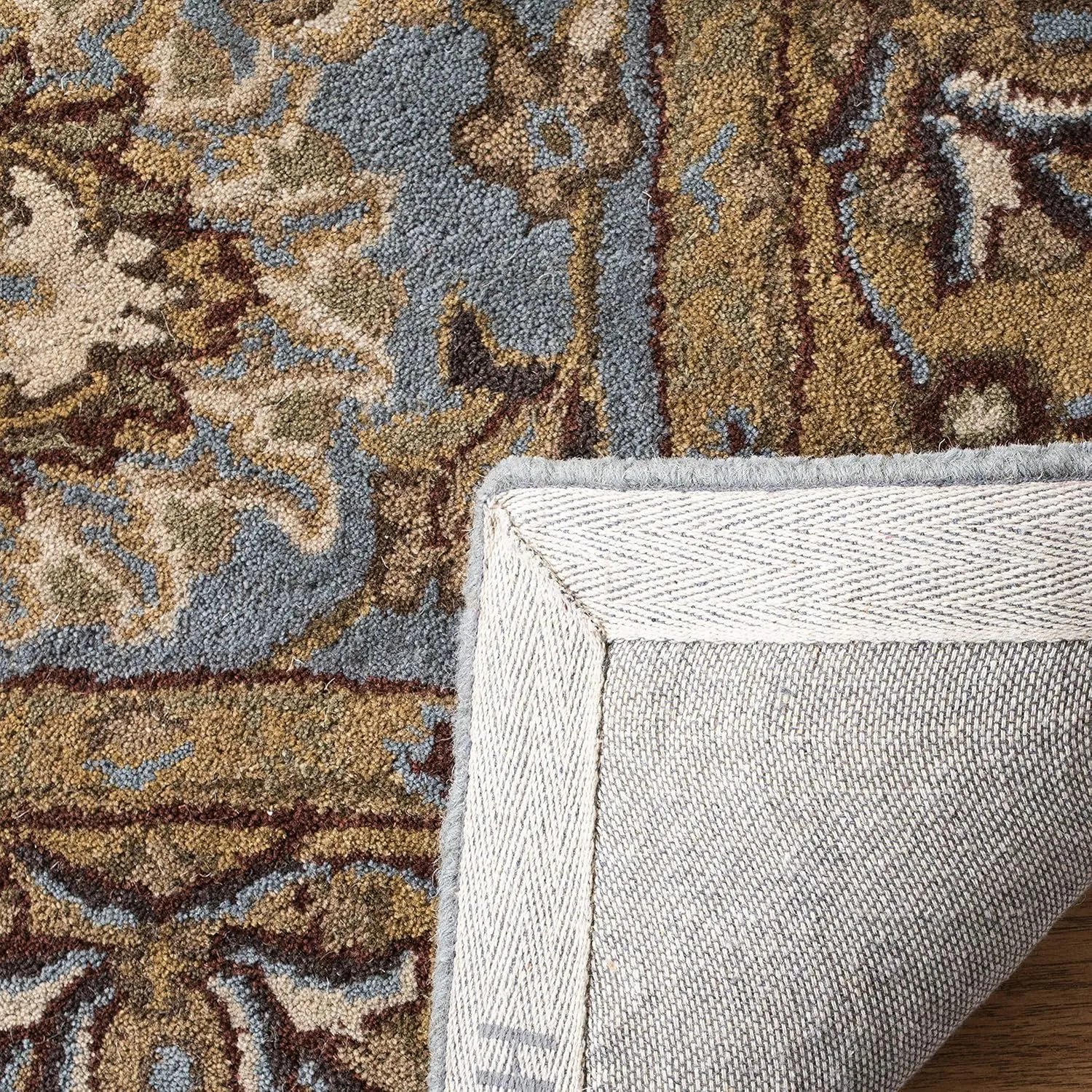 SAFAVIEH Heritage Collection Runner Rug - 2'3" x 14', Blue & Gold, Handmade Traditional Oriental Wool, Ideal for High Traffic Areas in Living Room, Bedroom (HG958A)