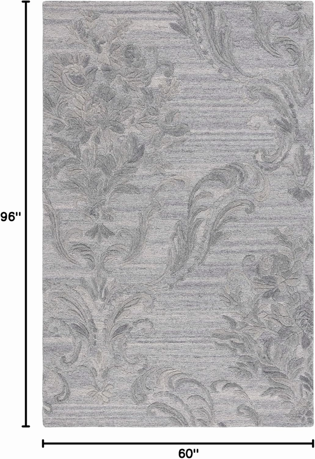 SAFAVIEH Jardin Collection Area Rug - 5' x 8', Grey, Handmade Wool, Ideal for High Traffic Areas in Living Room, Bedroom (JAR732G)