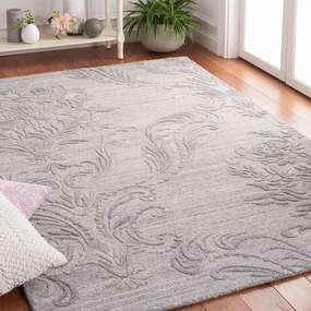 SAFAVIEH Jardin Collection Area Rug - 5' x 8', Grey, Handmade Wool, Ideal for High Traffic Areas in Living Room, Bedroom (JAR732G)