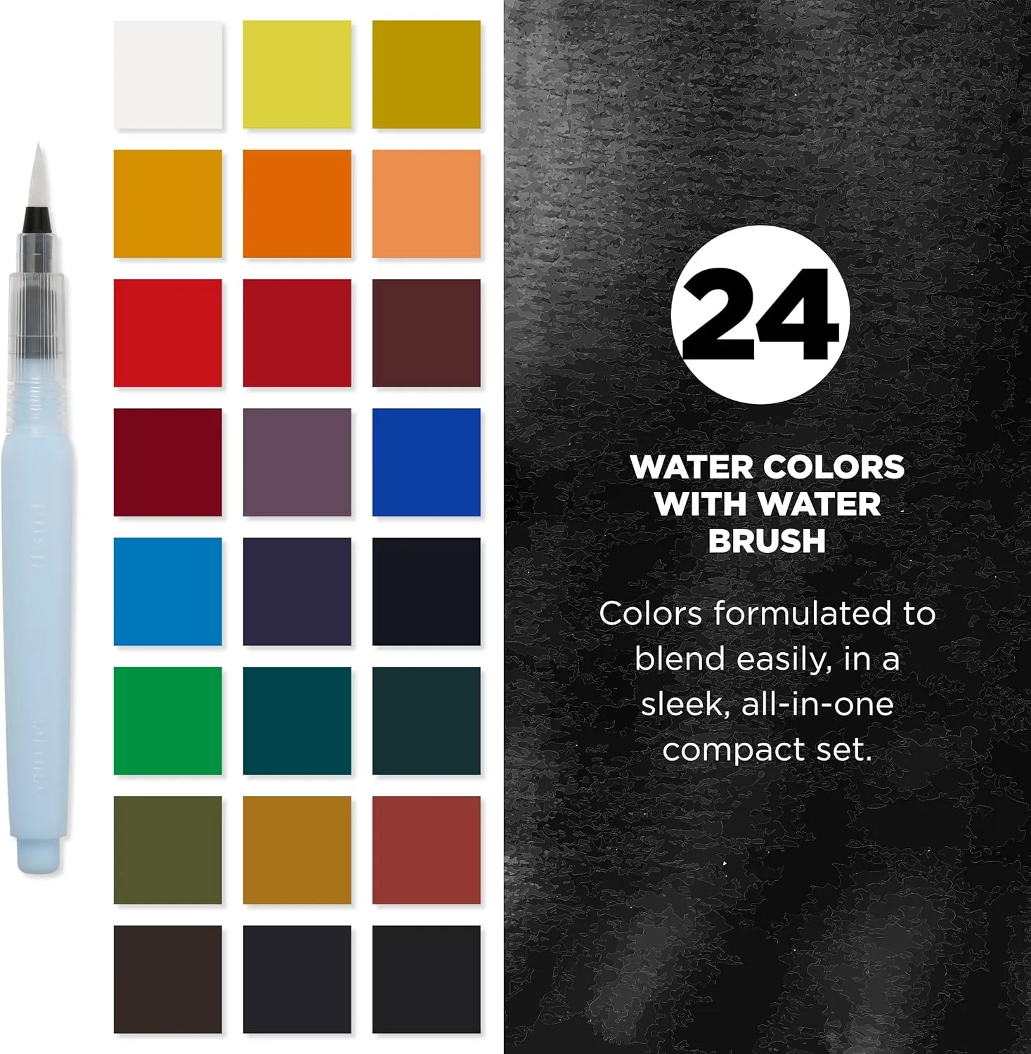 Sakura Koi Pocket Field Sketch Kit - Watercolor Sets for Painting On the Go - 24 Colors - 1 Water Brush - 1 Sponge - 1 Mixing Palette