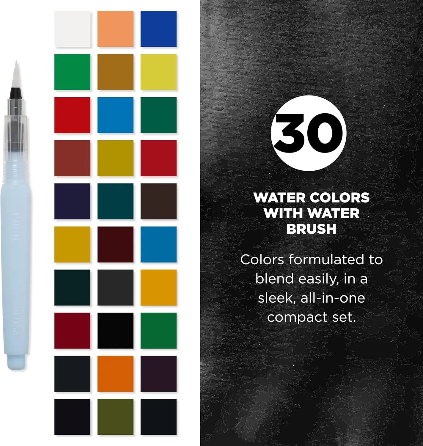 SAKURA Koi Pocket Field Sketch Kit - Watercolor Sets for Painting On the Go - 30 Colors - 1 Water Brush - 1 Sponge - 1 Mixing Palette