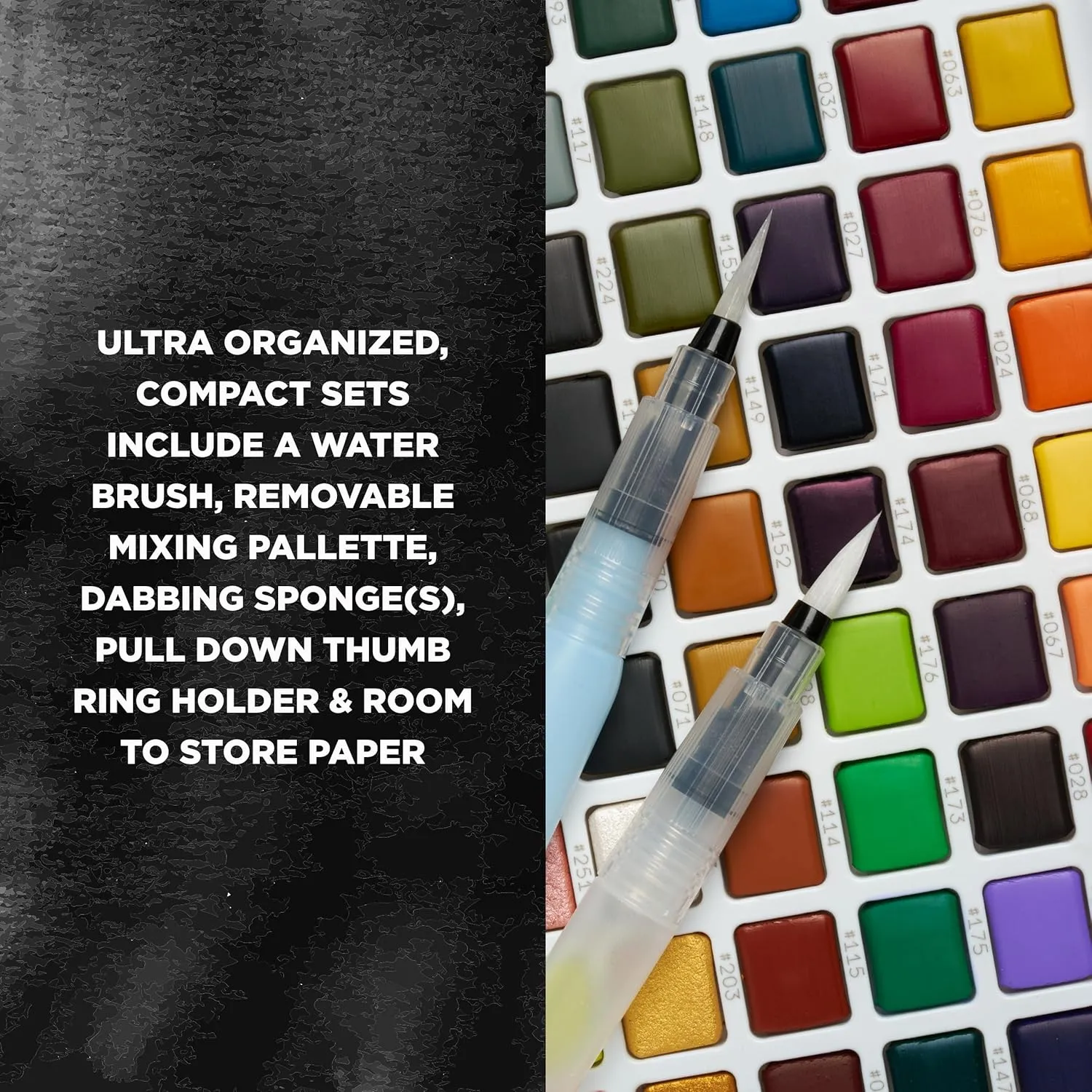 SAKURA Koi Pocket Field Sketch Kit - Watercolor Sets for Painting On the Go - 30 Colors - 1 Water Brush - 1 Sponge - 1 Mixing Palette