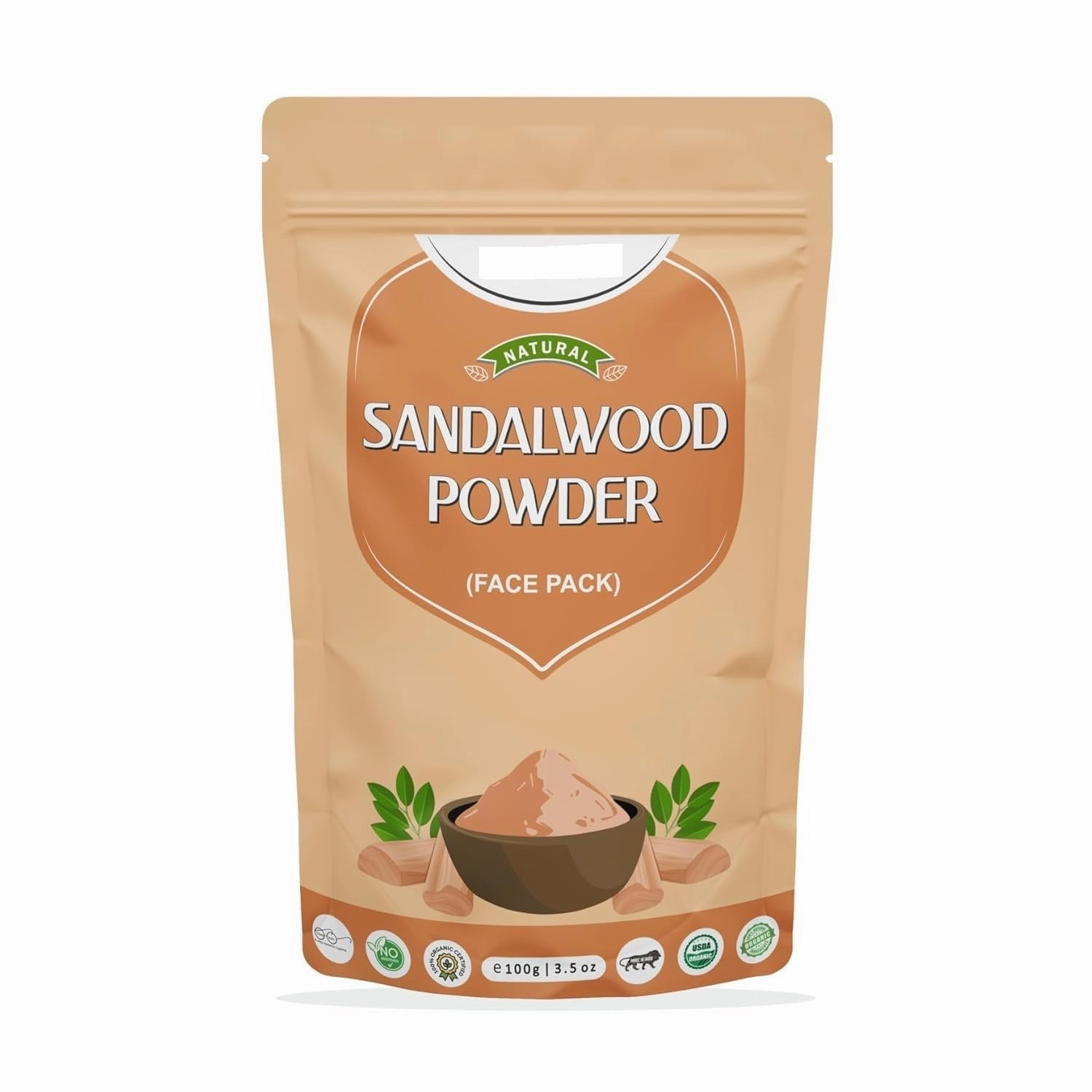 Sandalwood Powder Face Pack for Glowing Skin & Tan Removal - Pure, Natural, and Effective Facial Care 100 gm