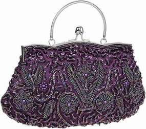 Satin Purse Evening Handbags Wedding Bag Beaded Sequins Clutch for Party