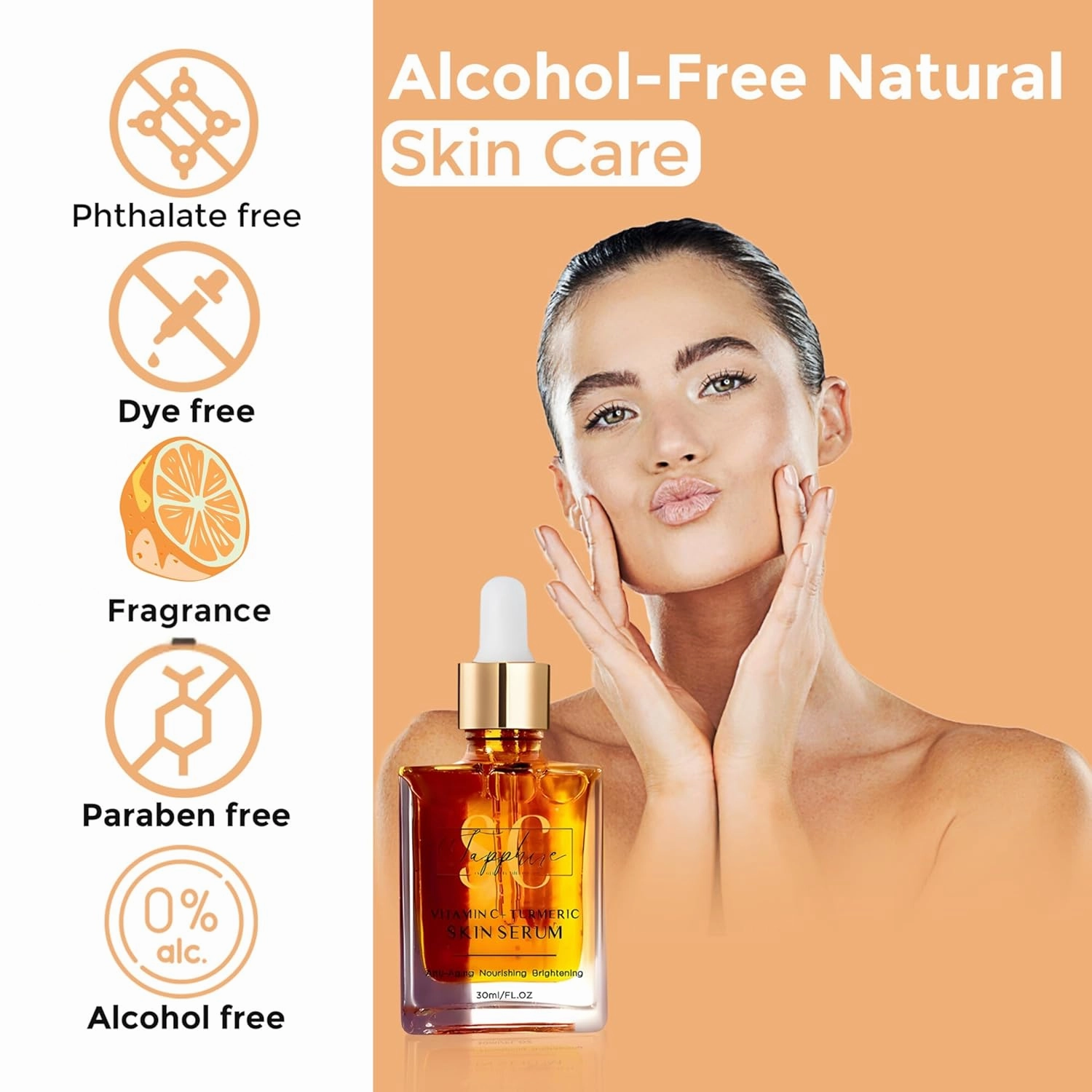 SC Sapphire's Vit C Ascorbic Acid & Turmeric Elixir | A Daily Essential for Skincare, Revitalizing Dull, Dry Skin | Calming Sensitive or Stressed Skin | Hydrating Winter Solution | 1oz. (2)