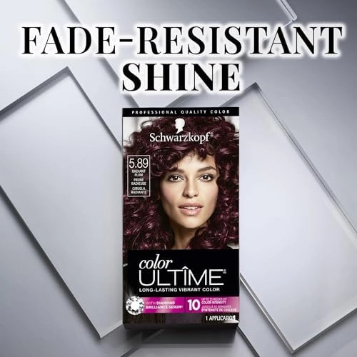 Schwarzkopf Color Ultime Hair Color, 5.89 Radiant Plum, 1 Application - Permanent Red Hair Dye for Vivid Color Intensity and Fade-Resistant Shine up to 10 Weeks