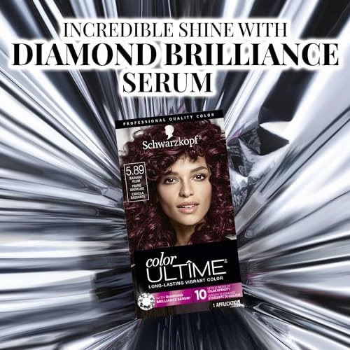 Schwarzkopf Color Ultime Hair Color, 5.89 Radiant Plum, 1 Application - Permanent Red Hair Dye for Vivid Color Intensity and Fade-Resistant Shine up to 10 Weeks