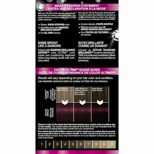 Schwarzkopf Color Ultime Hair Color, 5.89 Radiant Plum, 1 Application - Permanent Red Hair Dye for Vivid Color Intensity and Fade-Resistant Shine up to 10 Weeks