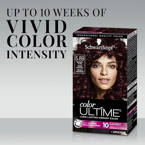 Schwarzkopf Color Ultime Hair Color, 5.89 Radiant Plum, 1 Application - Permanent Red Hair Dye for Vivid Color Intensity and Fade-Resistant Shine up to 10 Weeks