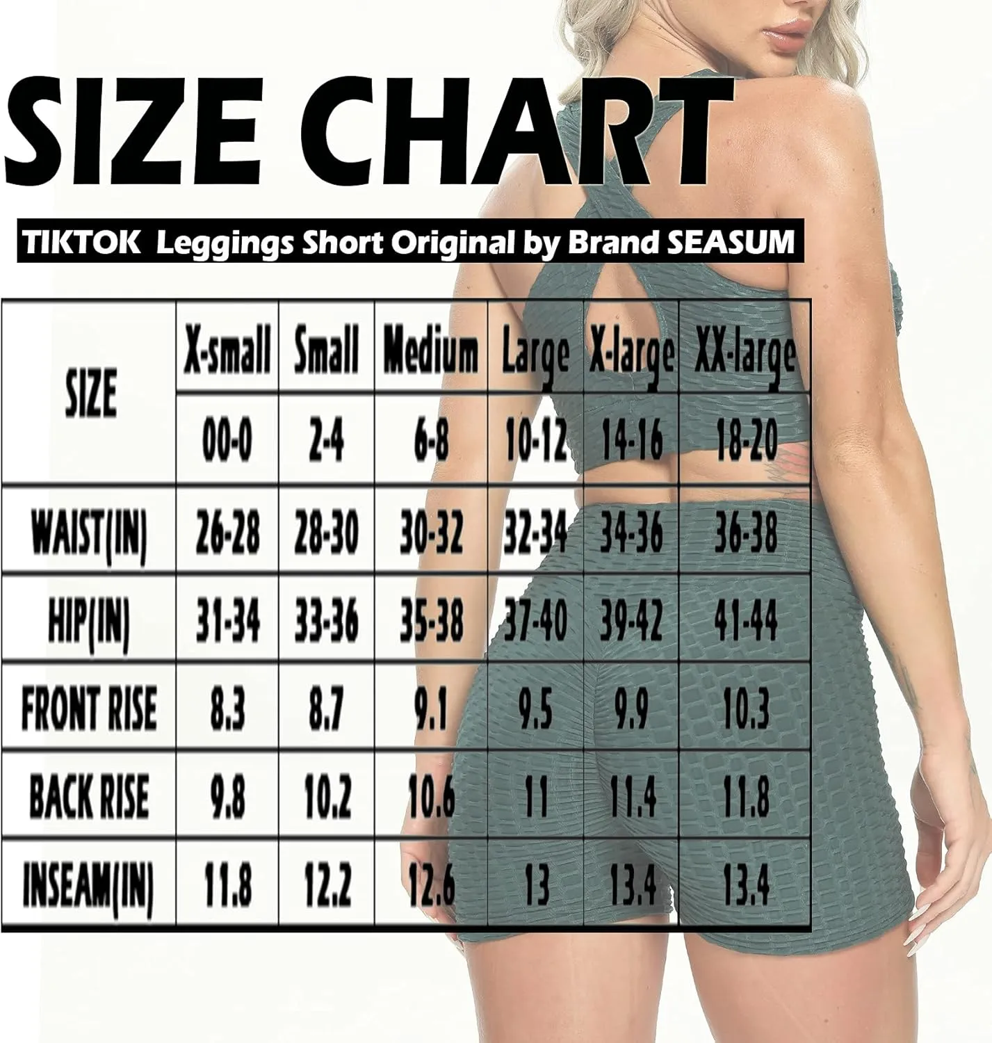 SEASUM Women Workout Shorts Brazilian Textured Booty Leggings Shorts Anti-Cellulite Scrunch Butt Lift