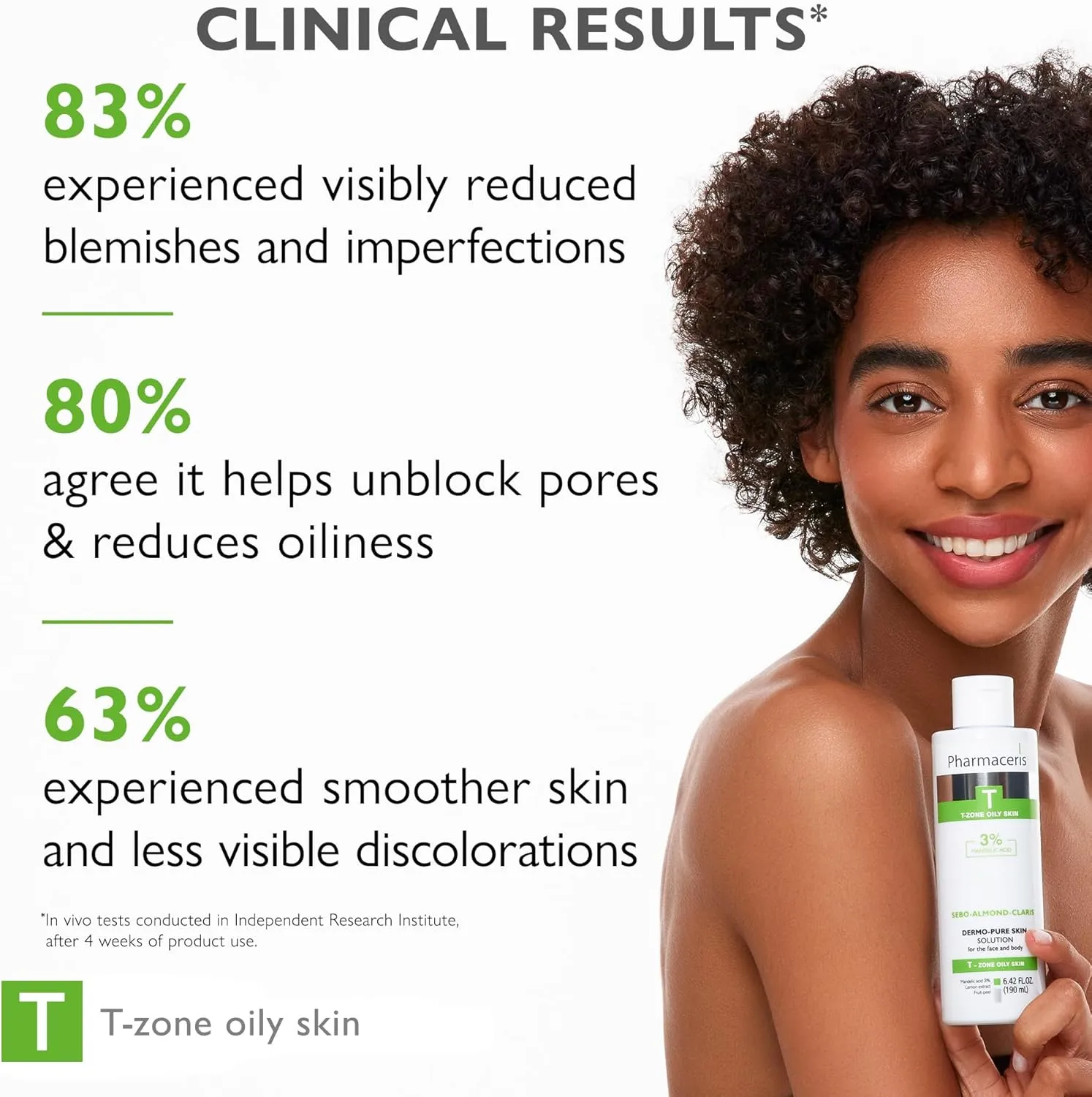 SEBO Almond Claris Dermo Pure Skin Solution for Face & Body with Mandelic Acid, Reduces The Appearance of Blemishes, Exfoliates Oily & Combination Skin with Imperfections, 6.42 fl oz