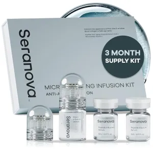 Seranova - Micro Infusion for Skin Care – with Collagen Peptides & Hyaluronic Acid, Face Serum and Stamp 0.05mm - 3 Month Supply
