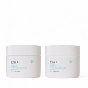 Serious Skincare - Glycolic Resurfacing Face Pads for Smoother Skin - Glycolic Acid - Exfoliates Dead Skin Cells - Pre-Soaked Cotton Pads - Vitamin E, ALoe -2 Pack (60 Pads Each)