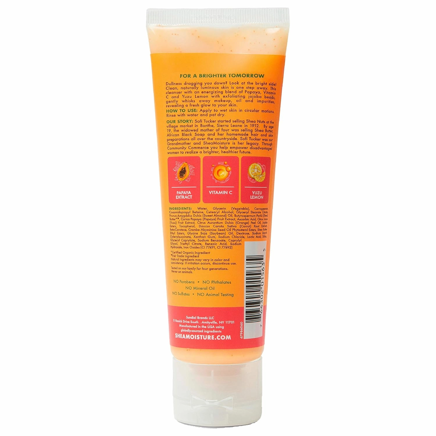 SheaMoisture Gel Cleanser For Dull, Uneven Skin Tone Papaya and Vitamin C Face Cleanser For Uneven Skin Tone 4 oz (Pack of 2)