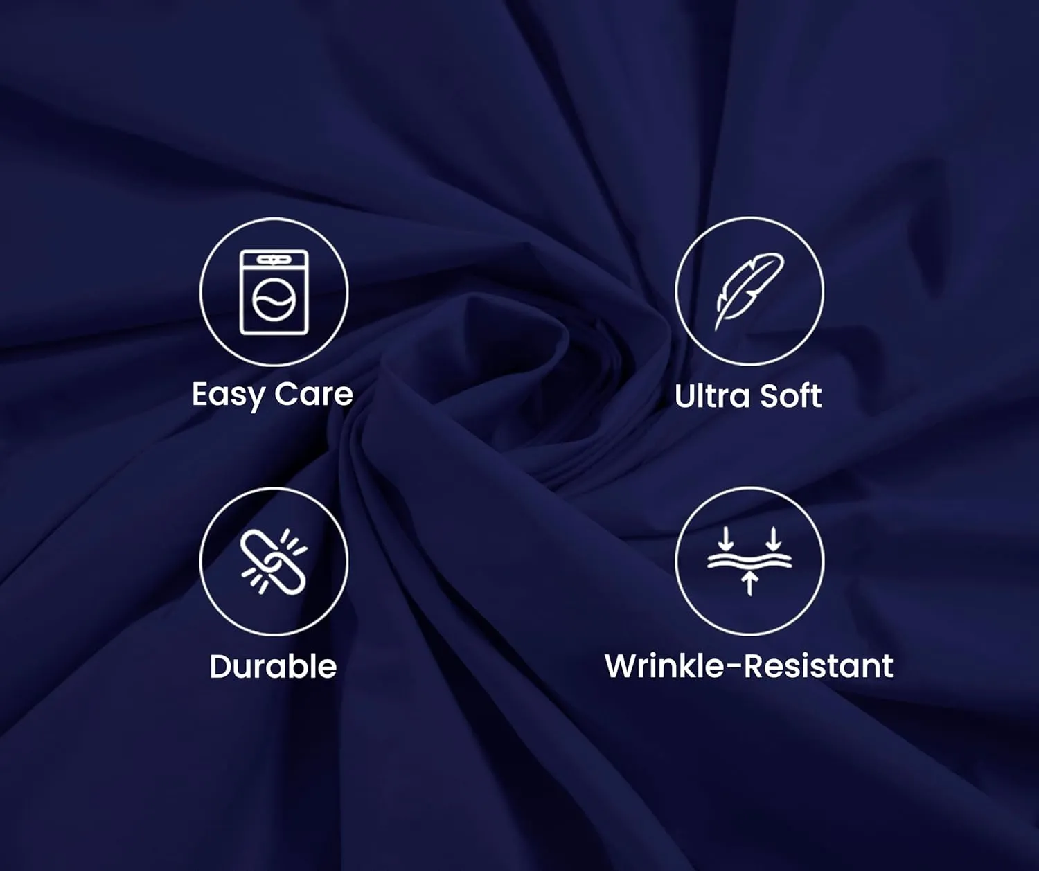 Sheet Set for Full Size Bed, Luxury Hotel Sheet Sets, Breathable & Cooling Sheets for Hot Sleepers, 4 Piece Cotton Sheet Set, Wrinkle Free, Cotton Rich, Navy Blue