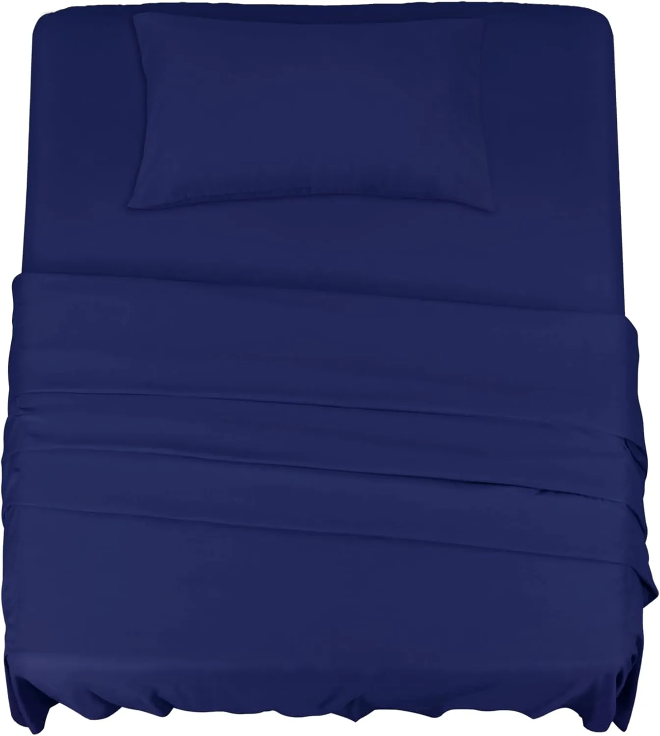 Sheet Set for Full Size Bed, Luxury Hotel Sheet Sets, Breathable & Cooling Sheets for Hot Sleepers, 4 Piece Cotton Sheet Set, Wrinkle Free, Cotton Rich, Navy Blue