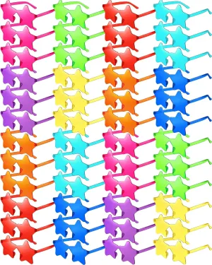 Sherr 48 Pairs Rimless Sunglasses Neon Party Supplies Colorful Glasses Plastic Sunglasses for Women Men Party Favor