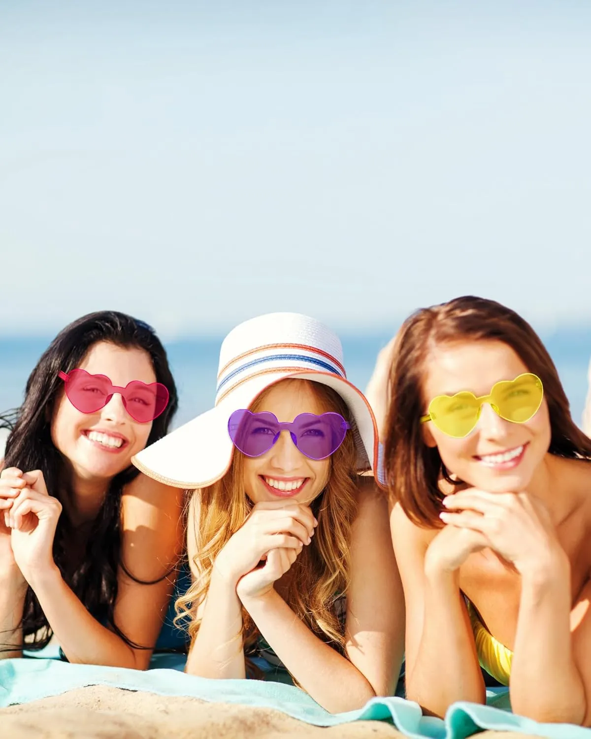 Sherr 48 Pairs Rimless Sunglasses Neon Party Supplies Colorful Glasses Plastic Sunglasses for Women Men Party Favor