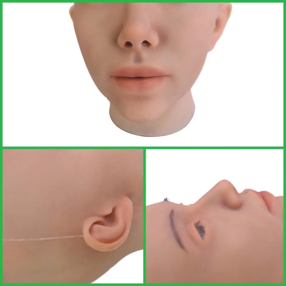 Silicone Female Mask Realistic Face for Cosplay Crossdresser Head Masks
