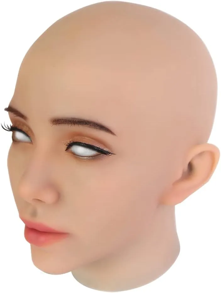 Silicone Female Mask Realistic Face for Cosplay Crossdresser Head Masks