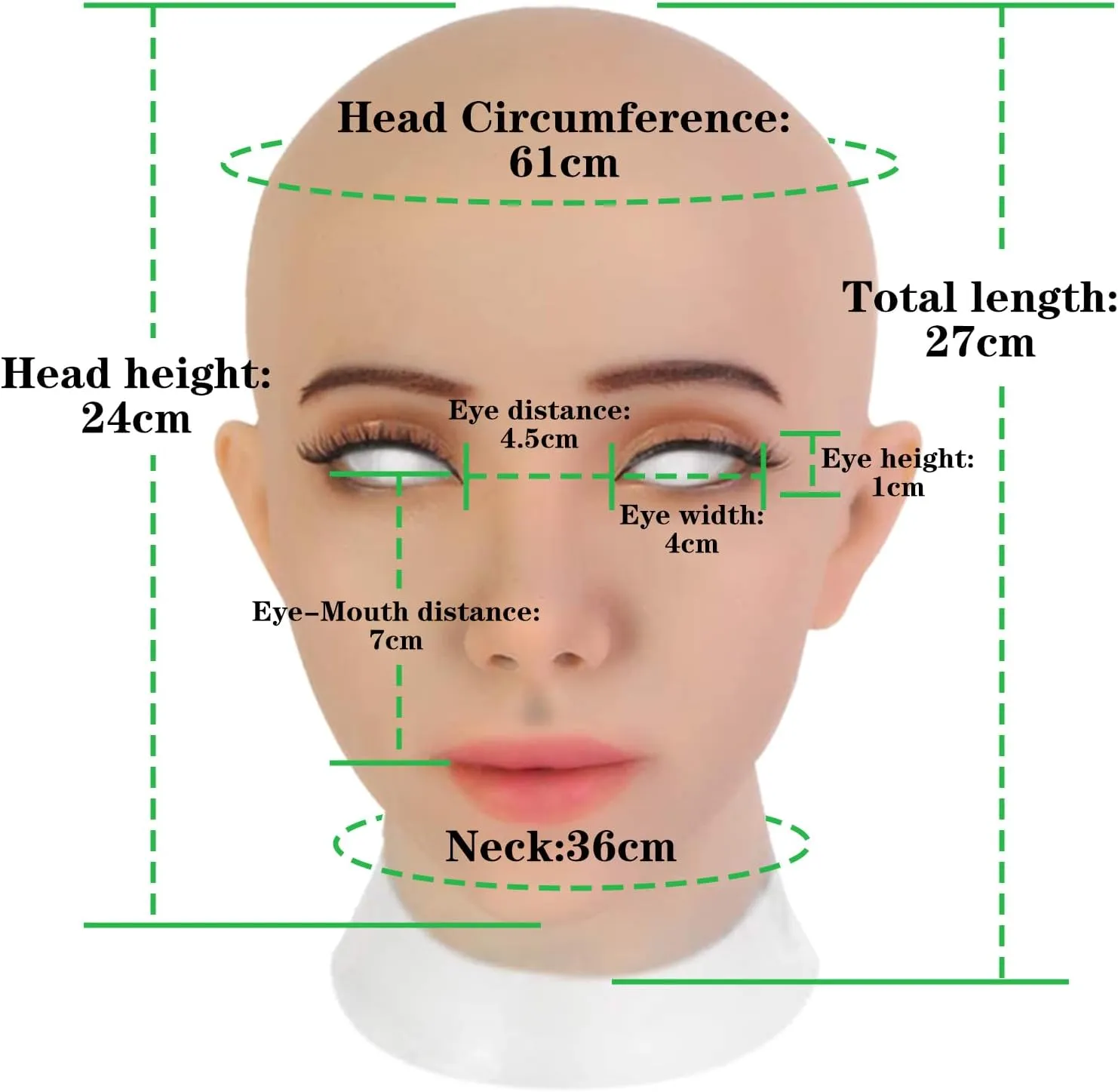Silicone Female Mask Realistic Face for Cosplay Crossdresser Head Masks