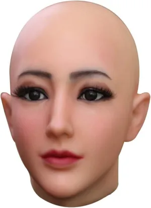 Silicone Female Mask Realistic Face with Makeup for Crossdressing Cosplay Halloween Masks