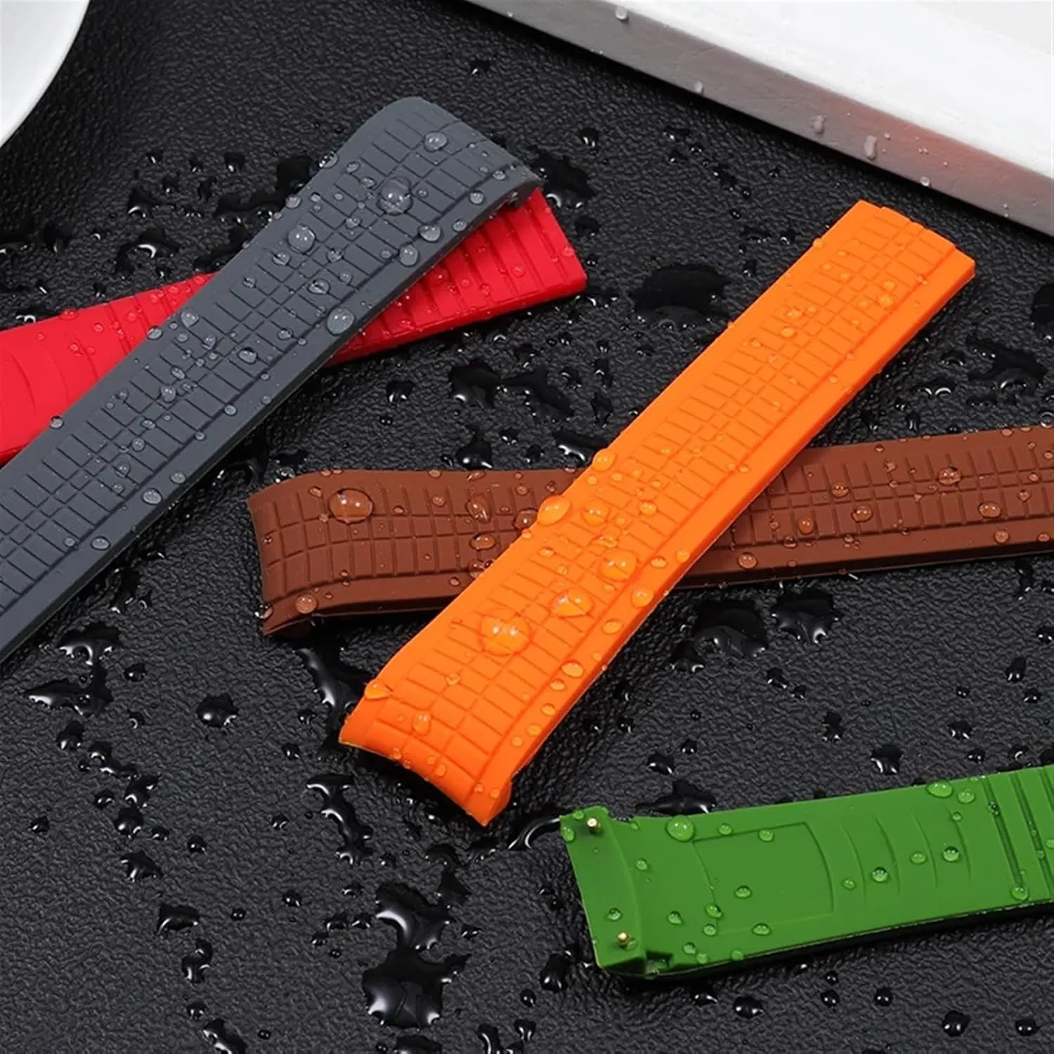 Silicone Watch Strap for Patek Philippe Silicone Watch Strap Men's Grenade 5164 5167 Original Black Sports Rubber Watchband 21mm