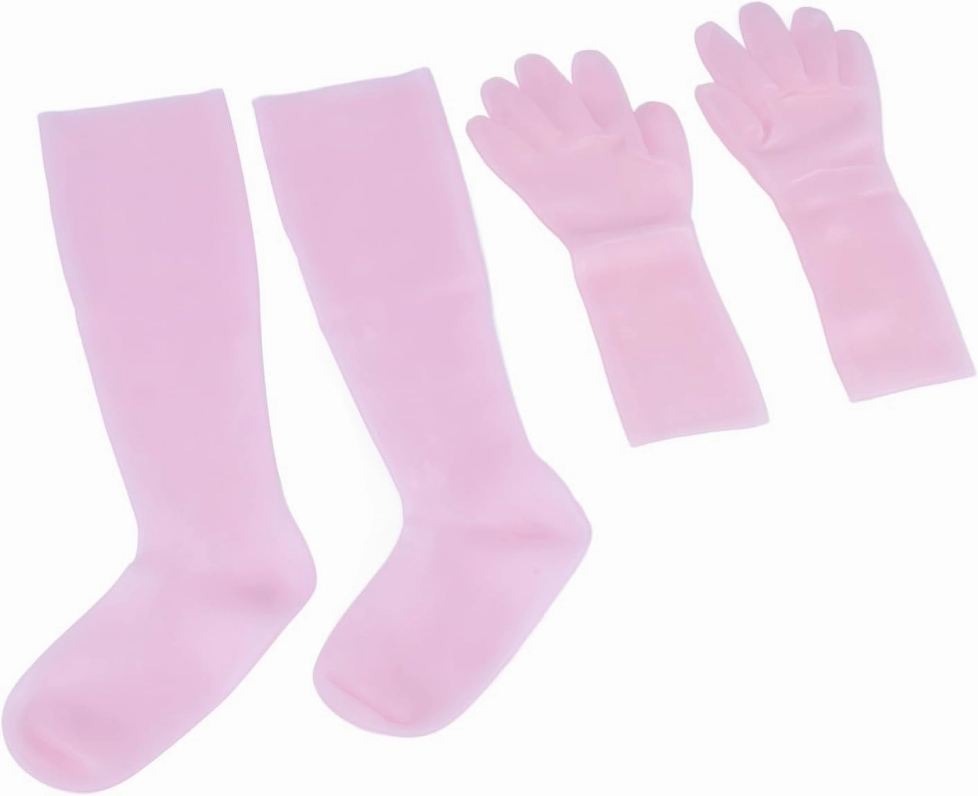 Silicone Gel Spa Socks, 2 Pairs Moisturizing Gloves Socks Set for Repairing Softening Dry Cracked Hand Feet Extended Silicone Moisturizing Gloves Socks (1)