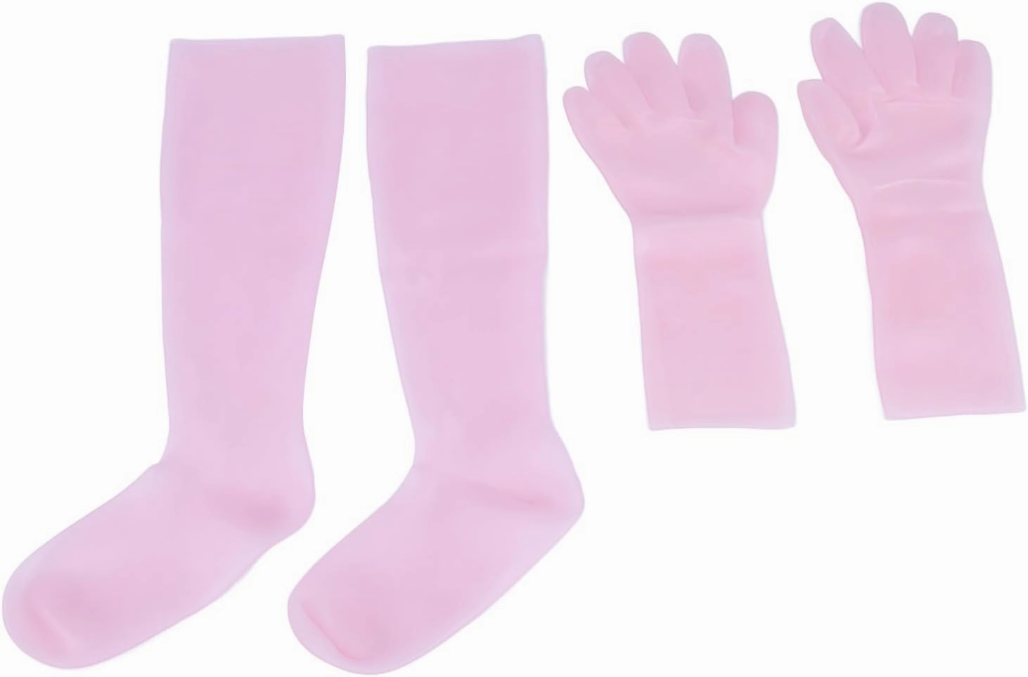 Silicone Gel Spa Socks, 2 Pairs Moisturizing Gloves Socks Set for Repairing Softening Dry Cracked Hand Feet Extended Silicone Moisturizing Gloves Socks (1)