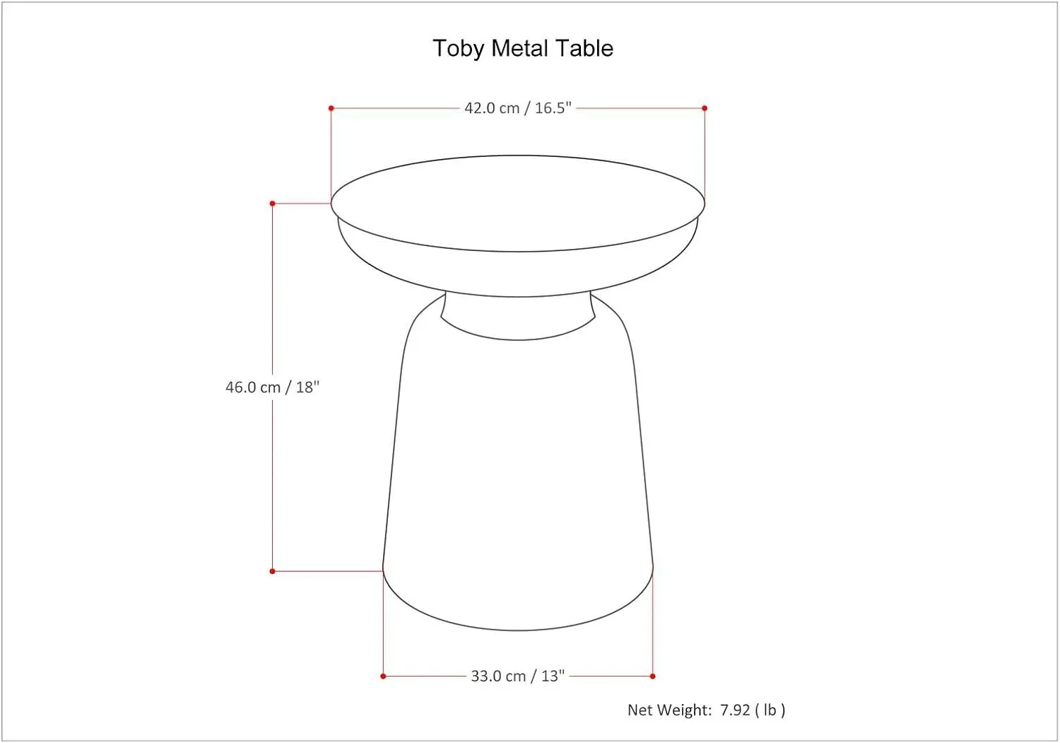 SIMPLIHOME Toby Modern Industrial 17 inch Wide Metal Accent Side Table in Gold, Fully Assembled for the Living Room and Bedroom