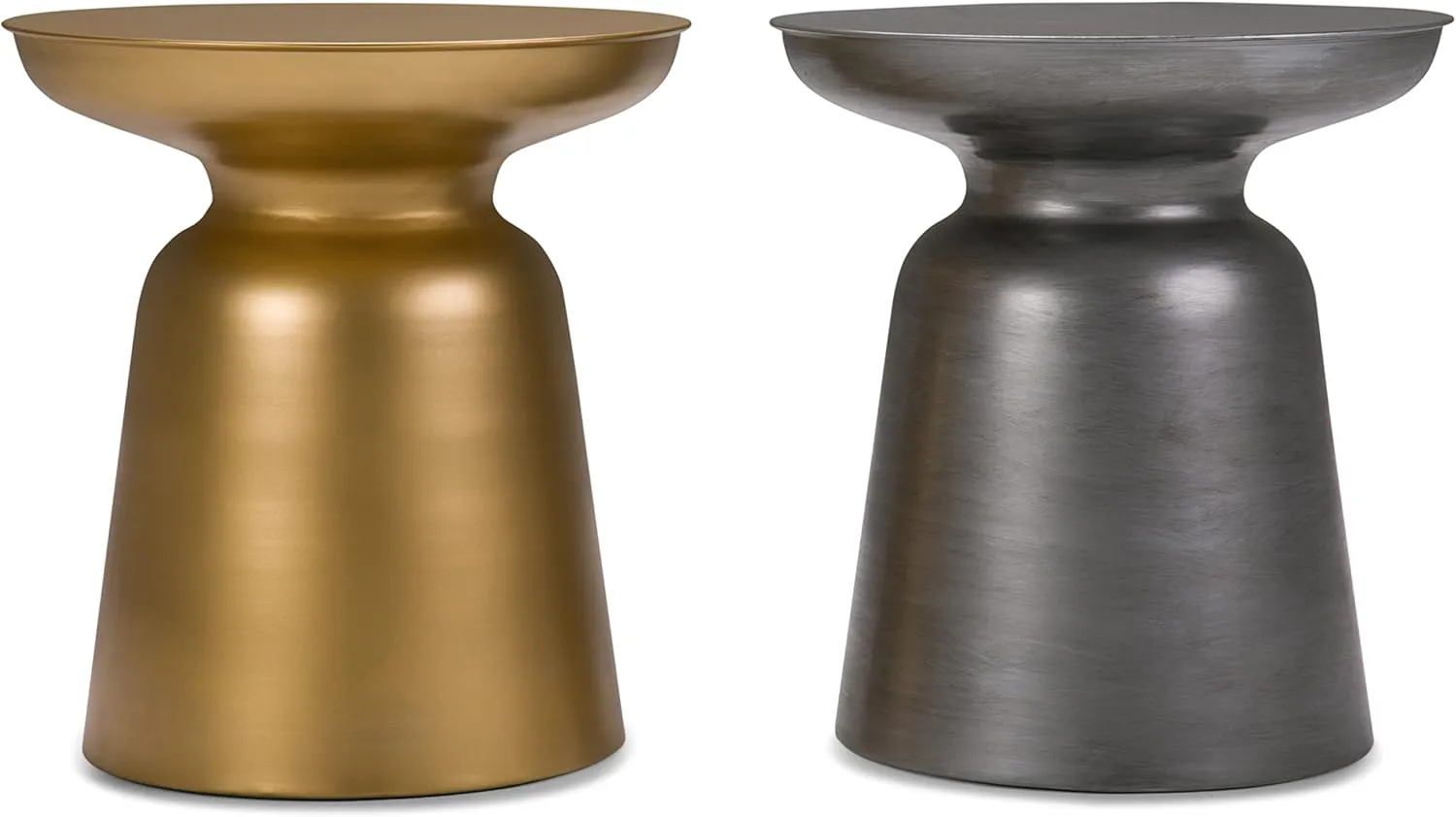 SIMPLIHOME Toby Modern Industrial 17 inch Wide Metal Accent Side Table in Gold, Fully Assembled for the Living Room and Bedroom