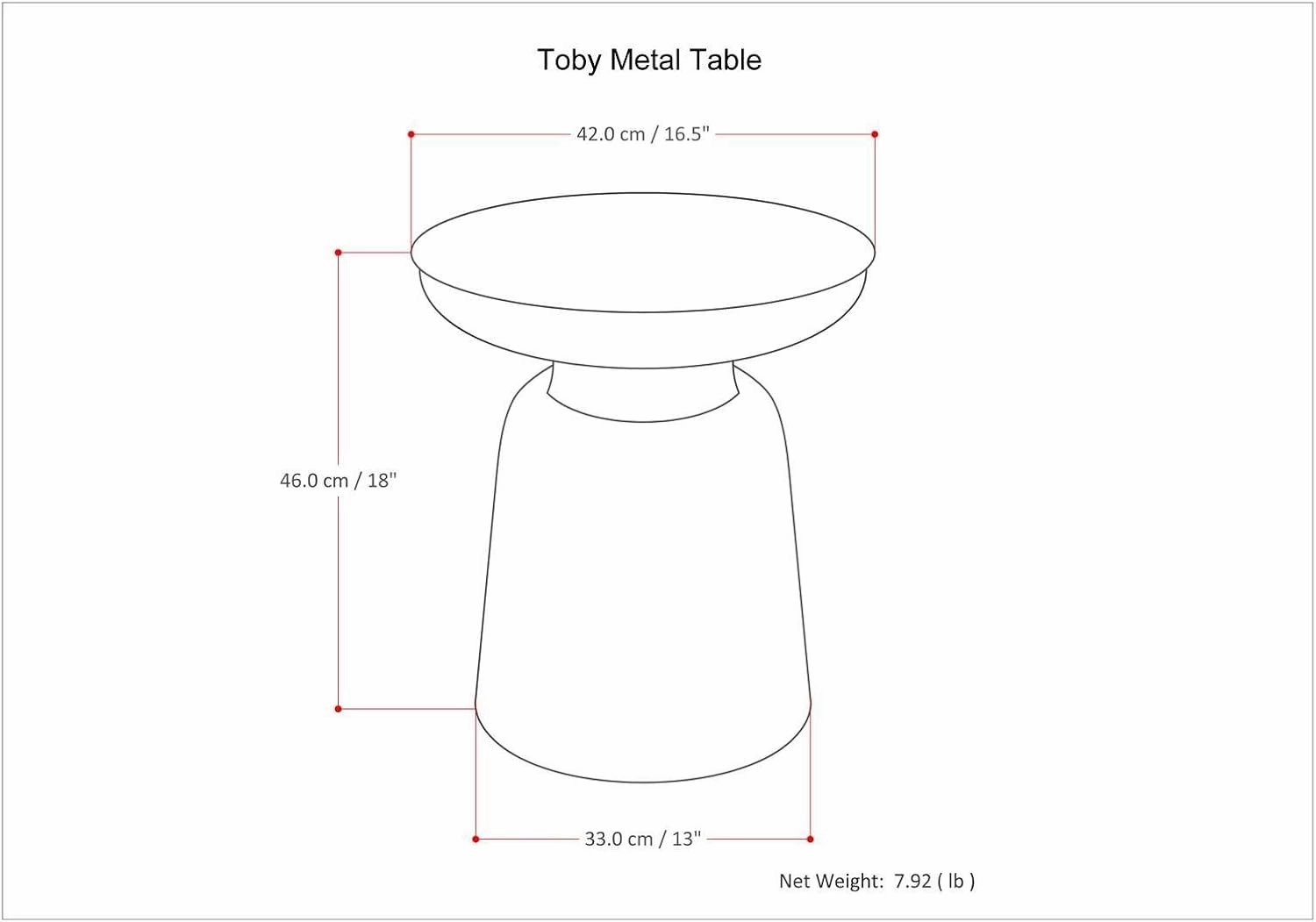SIMPLIHOME Toby Modern Industrial 17 inch Wide Metal Accent Side Table in Gold, Fully Assembled for the Living Room and Bedroom