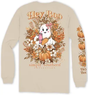 Simply Southern Hey Boo Pumpkin - Adult Long Sleeve