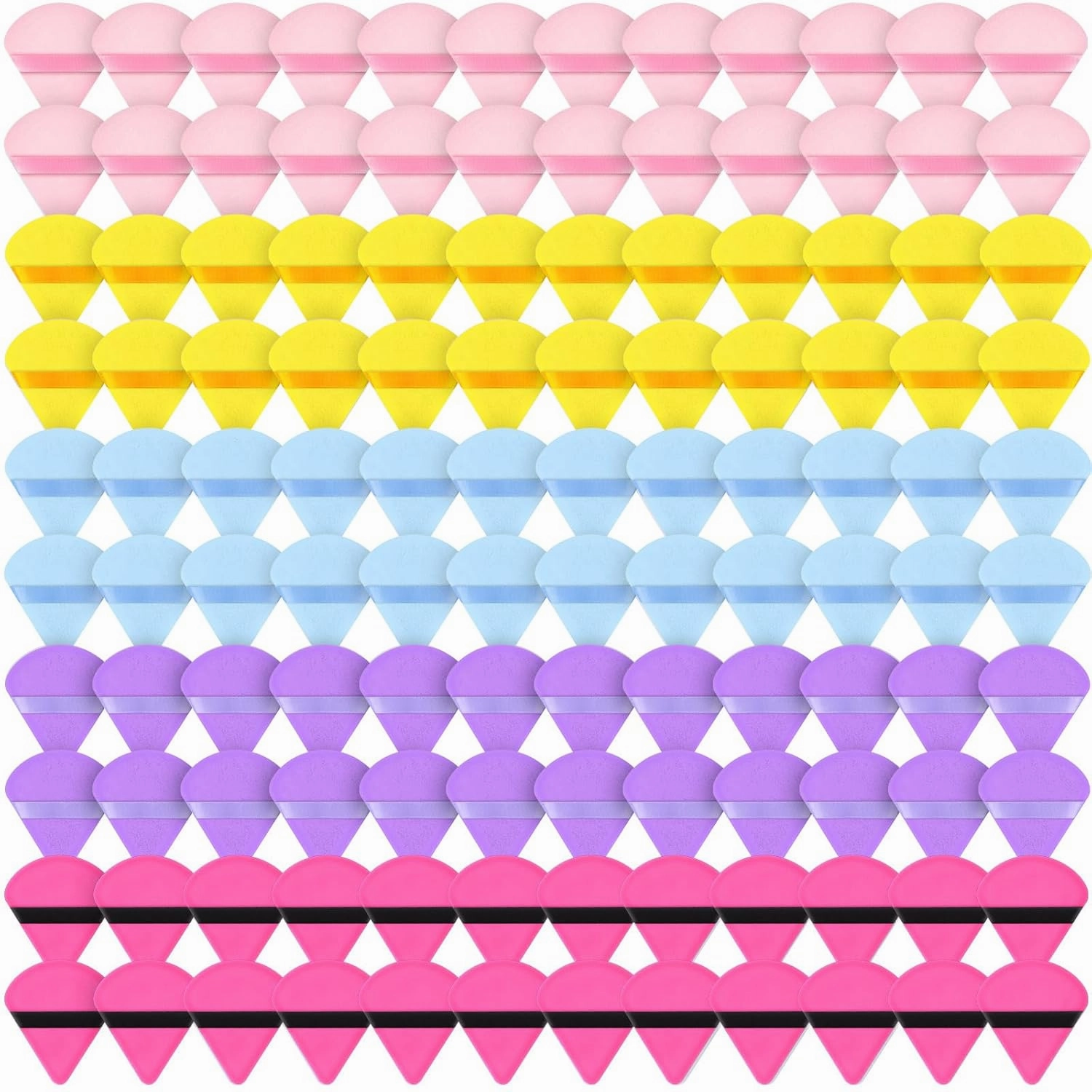 Skylety 120 Pieces Powder Puff Soft Triangle Makeup Puff Sponge Beauty Puff for Loose Powder Cosmetic Foundation Blender Dry Contouring Tools Women Thanksgiving Christmas Gift, 5 Colors (Bright Color)