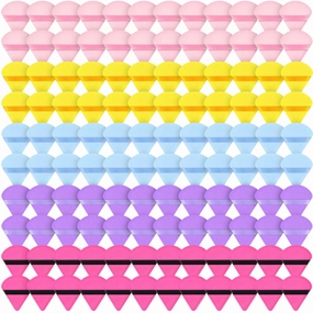 Skylety 120 Pieces Powder Puff Soft Triangle Makeup Puff Sponge Beauty Puff for Loose Powder Cosmetic Foundation Blender Dry Contouring Tools Women Thanksgiving Christmas Gift, 5 Colors (Bright Color)