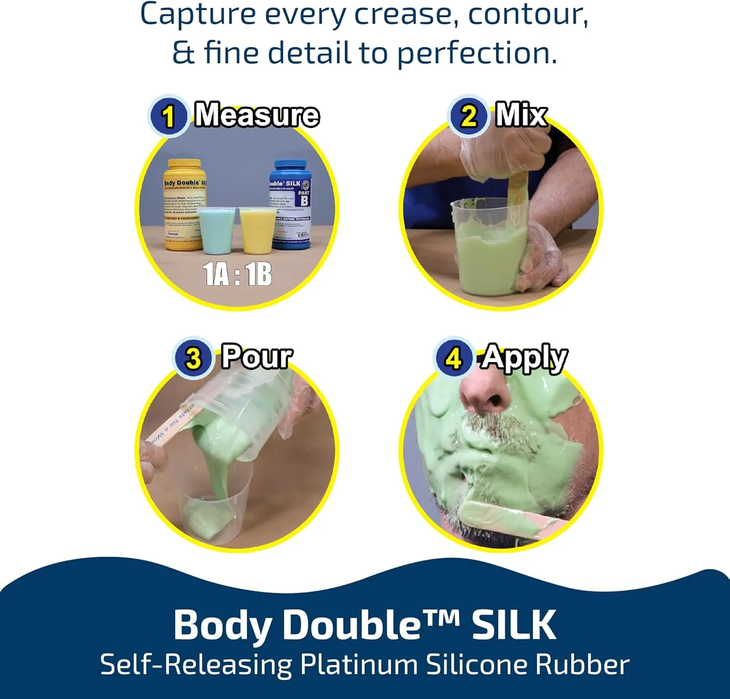 Smooth-On Body Double™ Silk Life Casting Silicone Rubber, Silicone Molds for Resin, Etc, Pint Unit