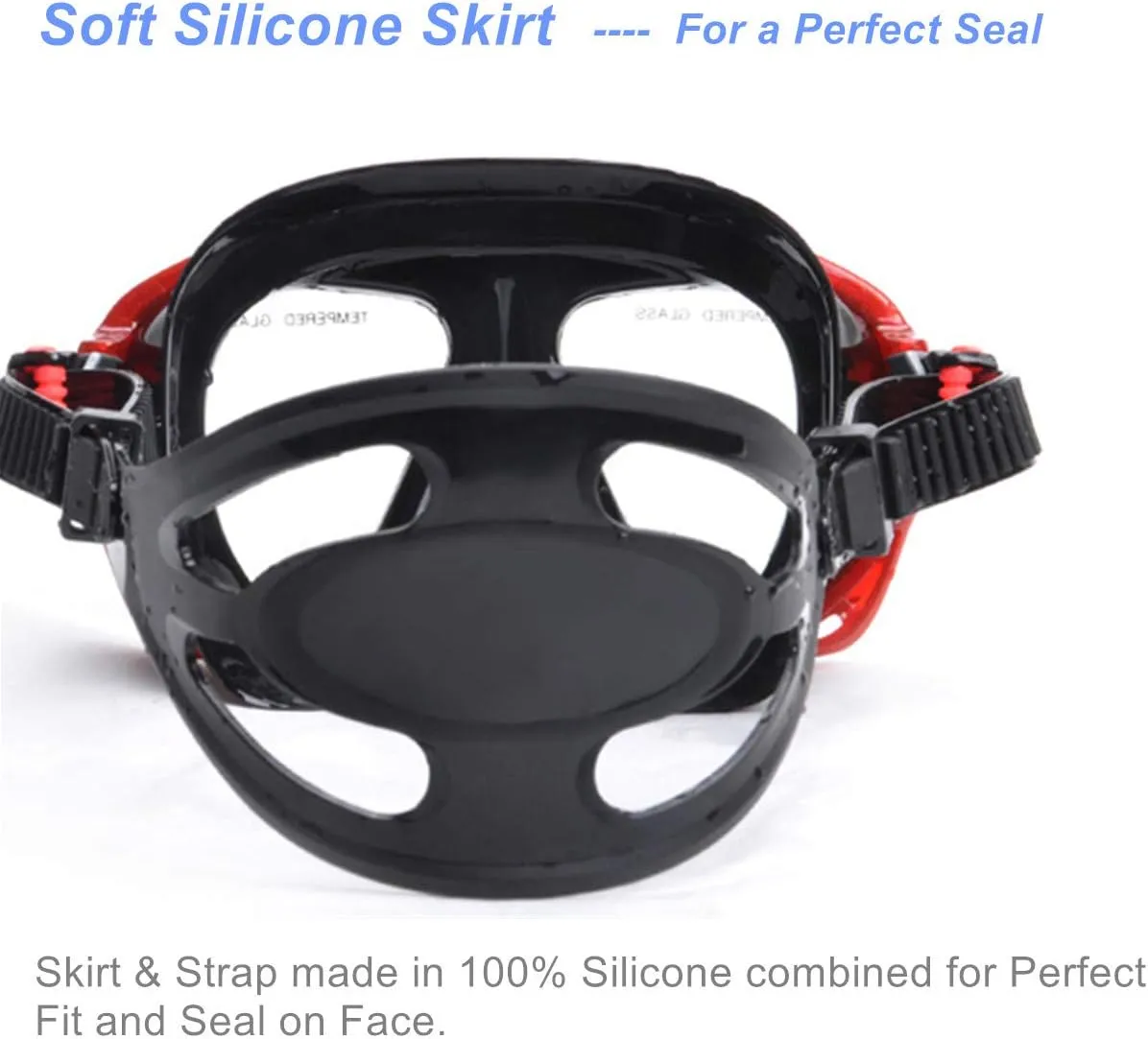 Snorkel Diving Mask Panoramic HD Swim Mask, Anti-Fog Scuba Diving Goggles,Tempered Glass Dive Mask Adult Youth Swim Goggles with Nose Cover for Diving, Snorkeling, Swimming