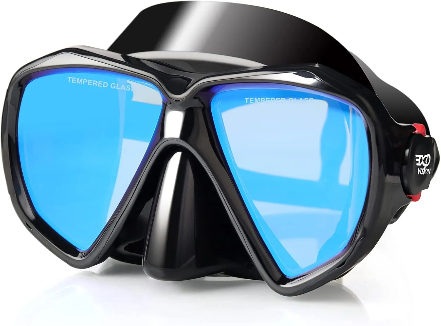 Snorkel Diving Mask Panoramic HD Swim Mask, Anti-Fog Scuba Diving Goggles,Tempered Glass Dive Mask Adult Youth Swim Goggles with Nose Cover for Diving, Snorkeling, Swimming