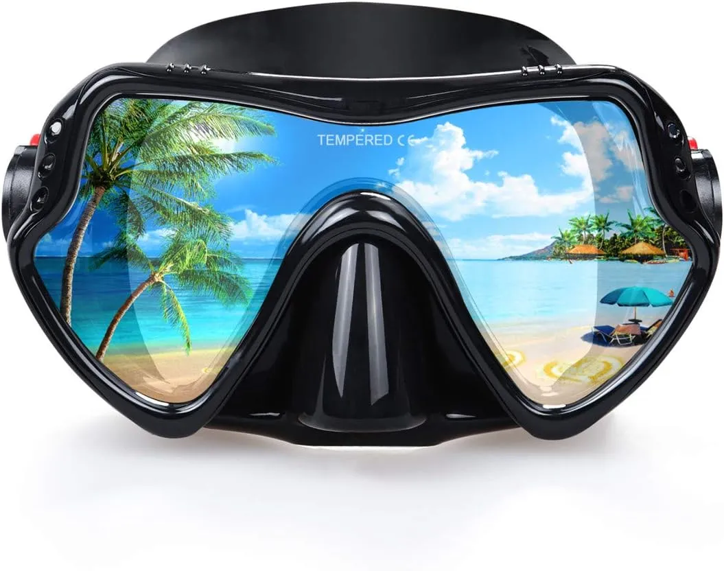 Snorkel Diving Mask, Professional Snorkeling Mask Gear, Ultra Clear Lens with Wide View Tempered Glass Goggles,Anti Leakage Scuba Mask, Silicone Swimming Goggles Mask for Adults, 3 Color