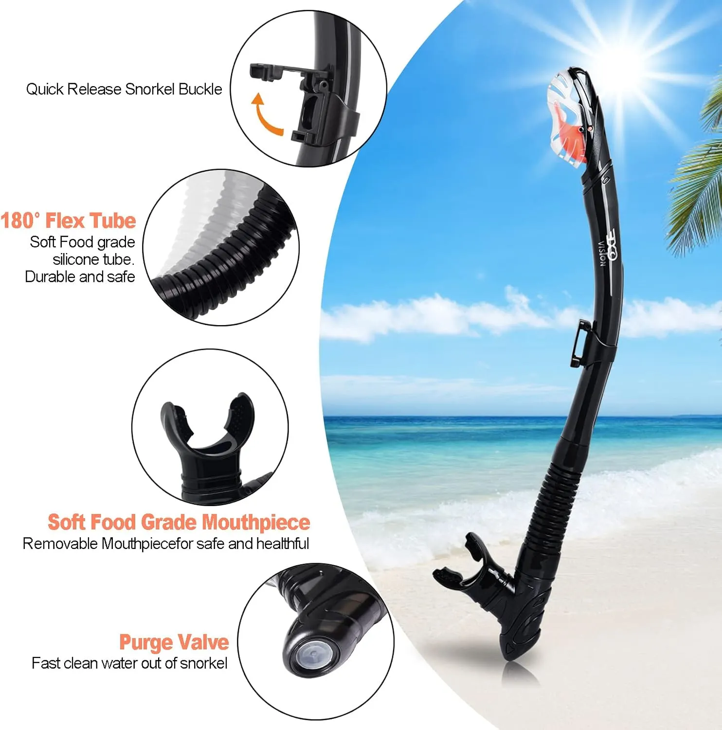 Snorkel Set Pano 3 Window Adult Snorkeling Gear, Professional Snorkel Goggles Anti-Fog Diving Mask, Anti-Leak Swim Goggles and Dry Top Snorkel for Diving, Snorkeling, Swimming