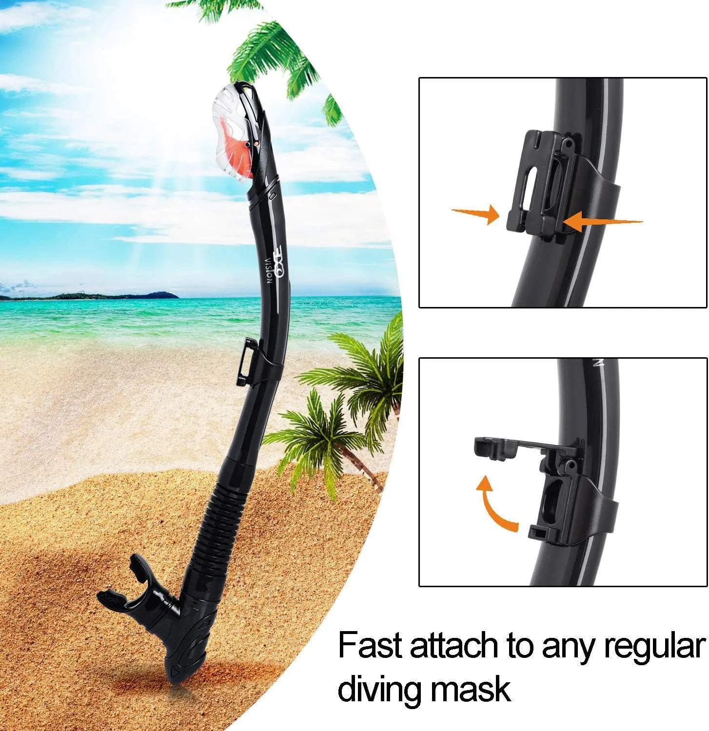 Snorkel Set Pano 3 Window Adult Snorkeling Gear, Professional Snorkel Goggles Anti-Fog Diving Mask, Anti-Leak Swim Goggles and Dry Top Snorkel for Diving, Snorkeling, Swimming